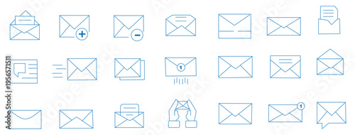 Mail icon set. email icon vector. E-mail icon. Envelope illustration