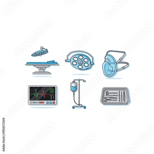 Modern Medical Icons - Operating Room Set