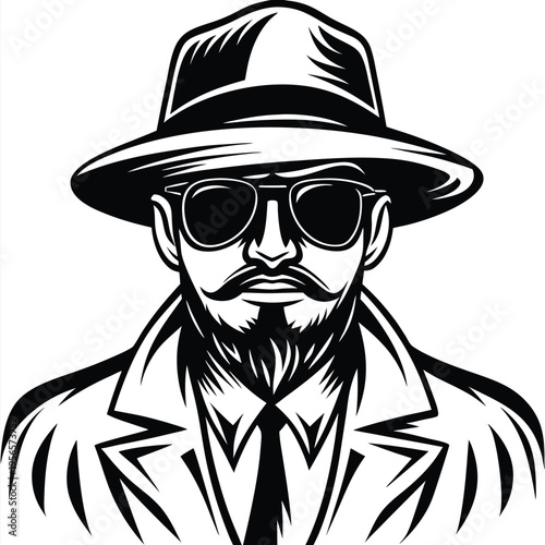 man with beard and mustache wears glasses, a hat, and stylish coat