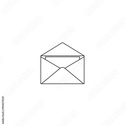 Cuadro en lienzo Open Mail Envelope Outline Icon Email Communication Symbol