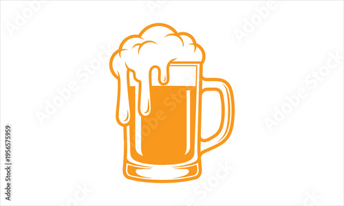 A beer mug with foam on top