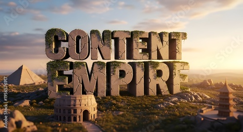 Ancient stone letters spelling 