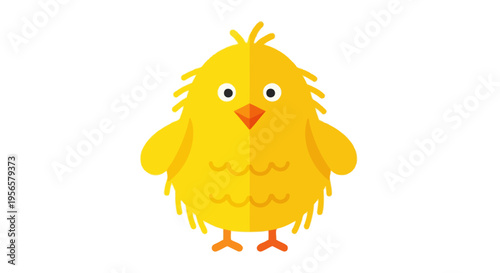 Cute yellow baby chicken vector illustration, cartoon style chick, Easter animal character design