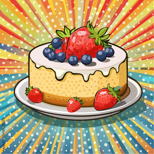 Cremiger Cheesecake mit frischen Beeren und natürlichem Licht