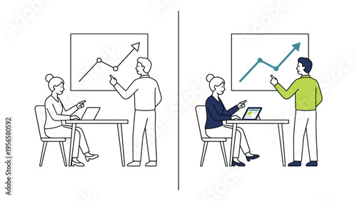 Business People Discussing Graphs in Meeting Room