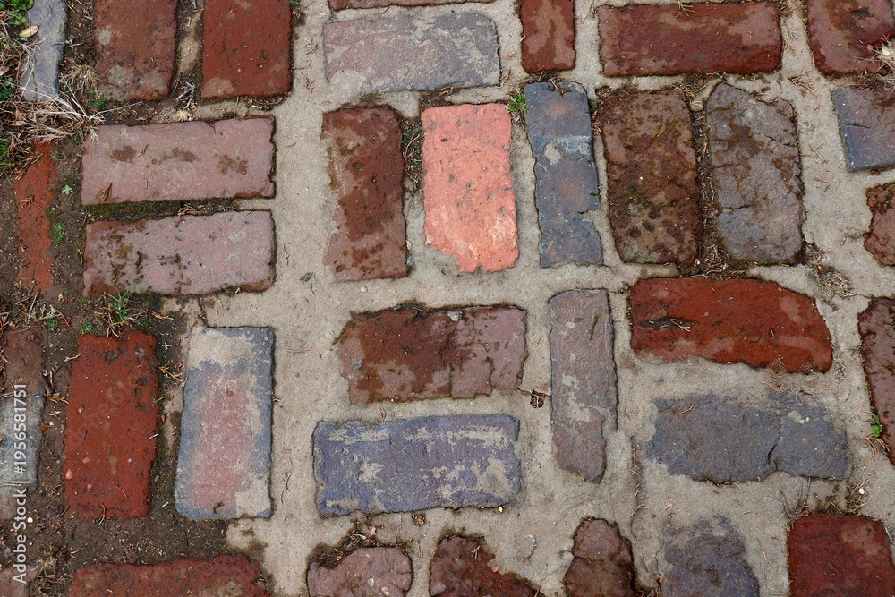 Fototapeta premium Old Brick Pathway Closeup