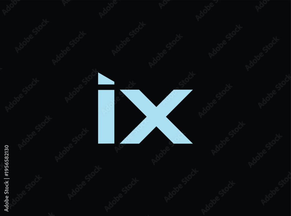 Obraz premium Simple light blue lowercase letter i and letter x together