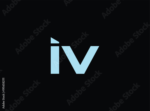 Stylized lowercase roman numeral four on transparent background