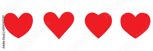 Red heart set vector image on white background. Red heart icons set . red vector heart love icon. Heart collection. Vector art EPS