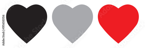 Heart vector icons. Set of love symbols isolated on with white background EPS10