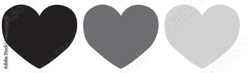 Heart  brush drawn set. Hearts  valentine collection . Love icon set. Heart icon vector. eps10