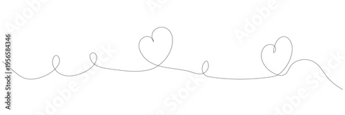 Heart hand drawn. Heart continuous line drawing. Single contour heart for love design. Single lineart sketch heart. Symbol love EPS10