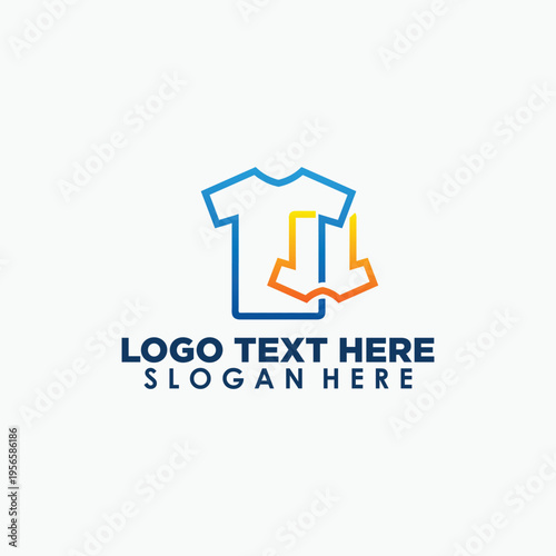 double T-shirt logo design template, fashion logo identity