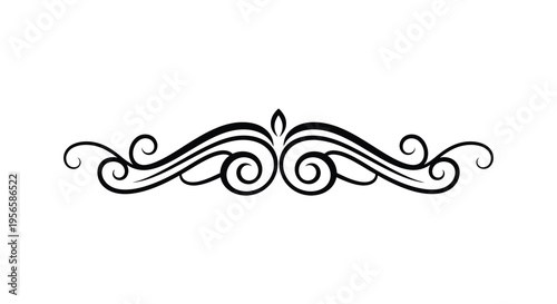 An elegant black flourish design with swirling curves and ornate details creating a decorative border silhouette high quality professional detailed modern