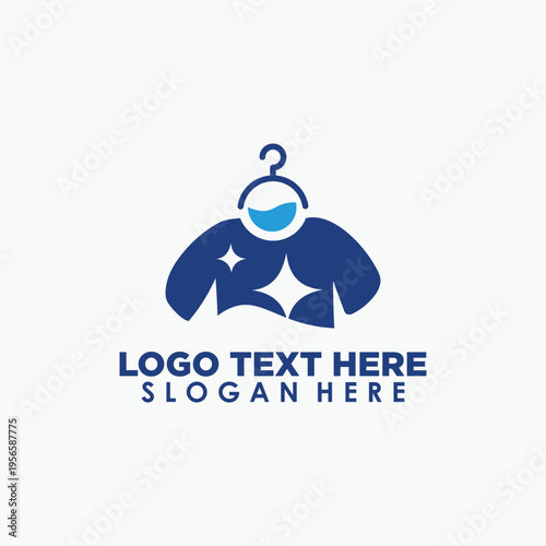 laundry and t-shirt logo concept, fashion icon design vector