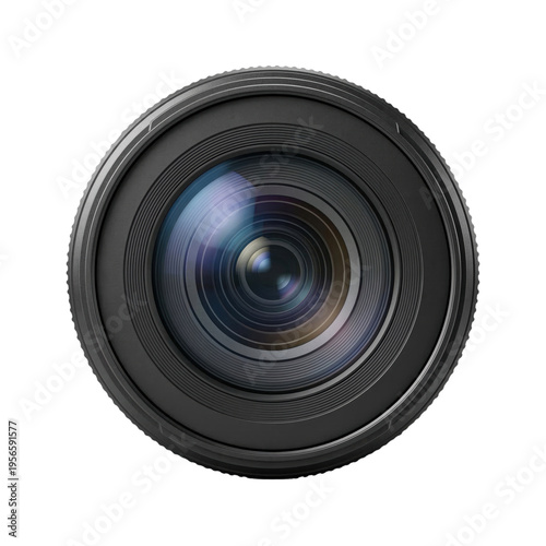 Принти на полотні Professional camera lens front view on transparent background