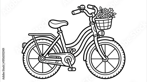 Bicycle with basket on front.