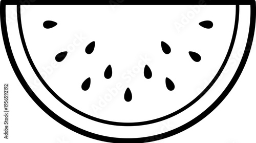 Watermelon Fruit Slice Illustration.