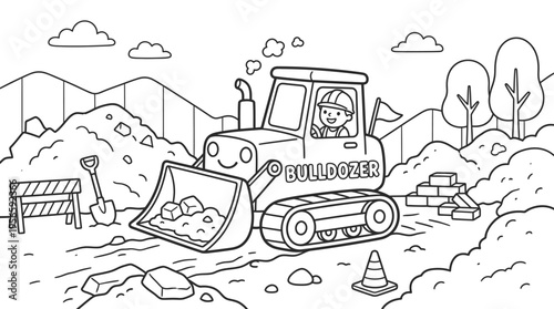 Bulldozer Construction Equipment Heavy Machinery.