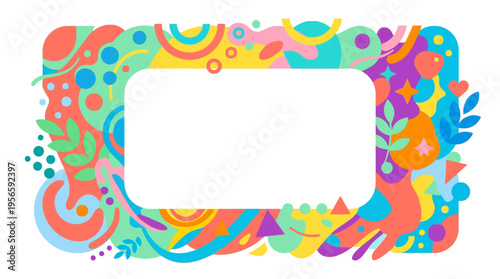 Vibrant abstract design featuring colorful shapes and patterns, perfect for creative backgrounds