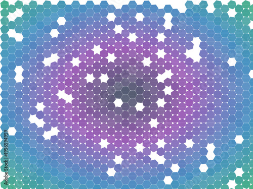 Colorful Hex Grid Generative Vector Art Pattern