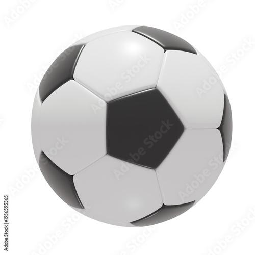 Classic black and white soccer ball isolated on a white background, ready for play
