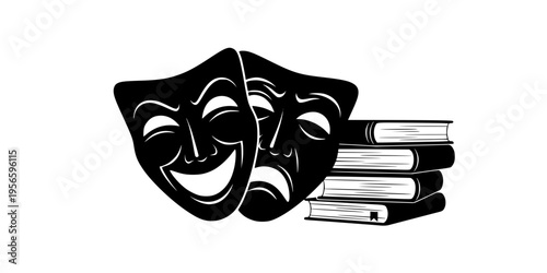 Theater Masks with Books