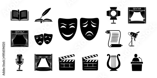 Theater Masks with Books