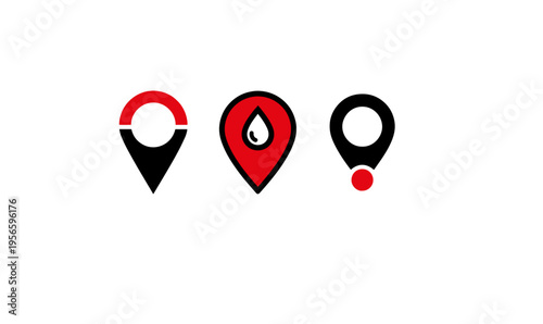 Set of minimalist email and message icons with blue and black color palette for communication apps