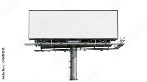 Fényképezés Large blank outdoor billboard on transparent background