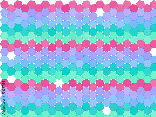 Geometric Hexagonal Grid Color Field Art Print