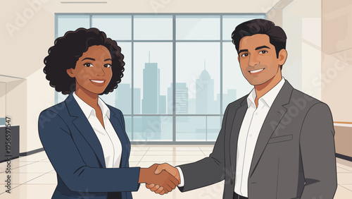 Business handshake between two professionals