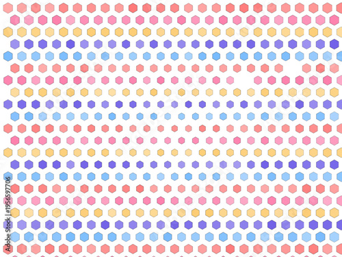 Geometric Hexagonal Grid Color Field Art Print