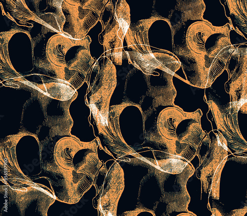abstract fractal background with bubbles