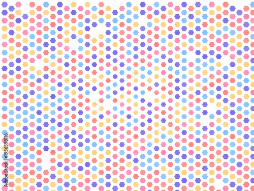 Geometric Hexagonal Grid Color Field Art Print