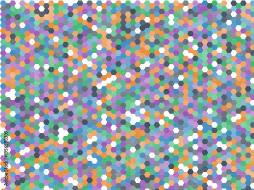 Bild auf Leinwand Colorful Hex Grid Generative Vector Art Pattern