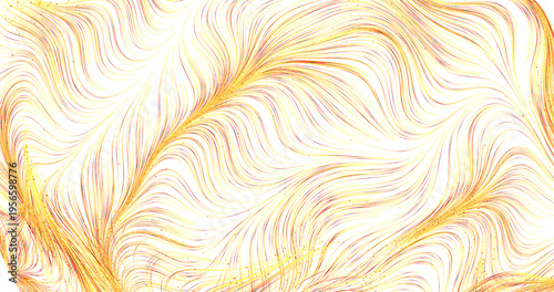 Dynamic gold and white abst...
