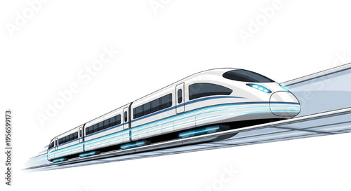 Futuristic concept design of a high-speed train illustrating rapid modern transportation innovation and efficiency on a sleek track