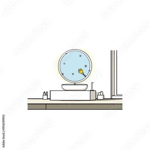 Floating Smart Mirror with Holographic Interface