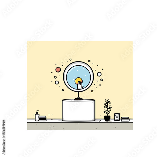 Floating Smart Mirror with Holographic Interface