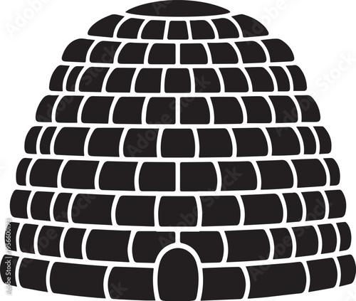 Antique Skep Beehive Honey Village Silhouettes