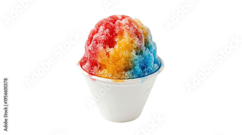 Cuadro en lienzo Rainbow flavored shaved ice in white cup