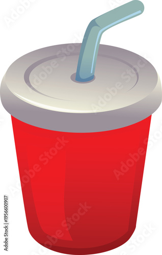 drink cola cup with straw