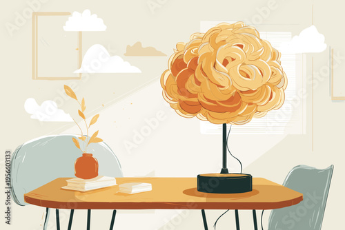 Minimalist Mycelium Pendant Lamp Design