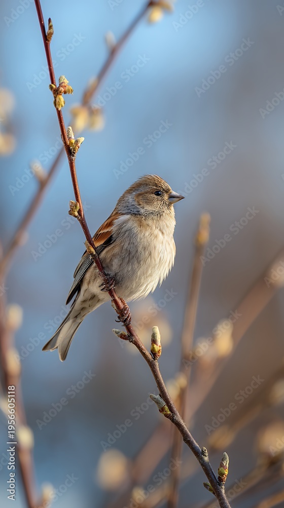 Obraz premium small bird perched on slender branch