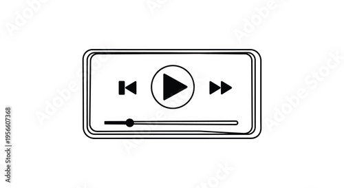 Free Download A black and white illustration depicts a media player control panel with play pause and fast forward buttons silhouette high quality - GFXLoad