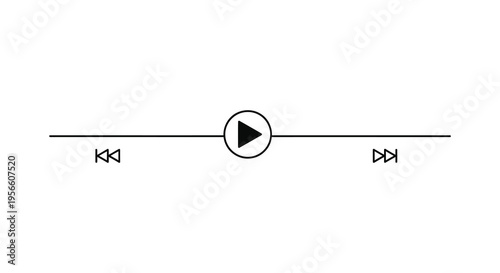 Minimalist media player controls featuring play pause fast forward and rewind symbols in a stark silhouette high quality professional detailed modern