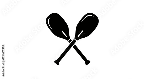 Two crossed oars form an X shape