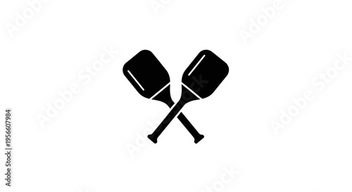 Two crossed rackets on a plain surface