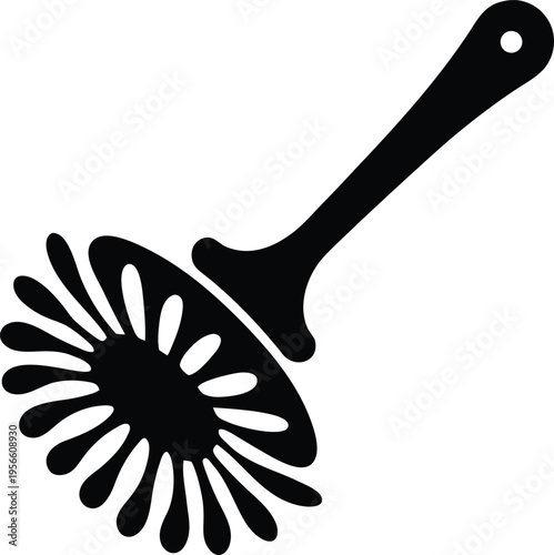 a plunger with rubber cup and wooden handle the entire image silhouette vector illustration on transparent background